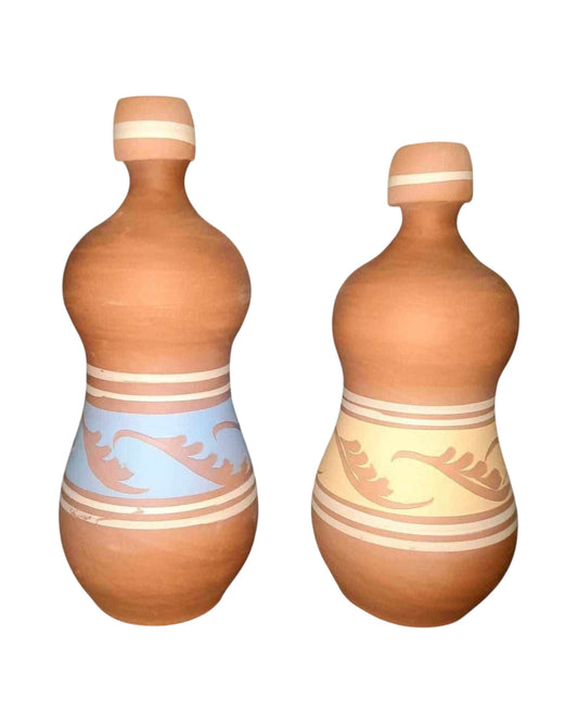 Desert Cool Duo — Natural Clay Water Bottles