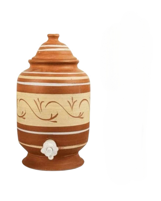 Oasis Celebration Set — 3L Clay Water Dispenser + 2 Hand-Painted Jugs