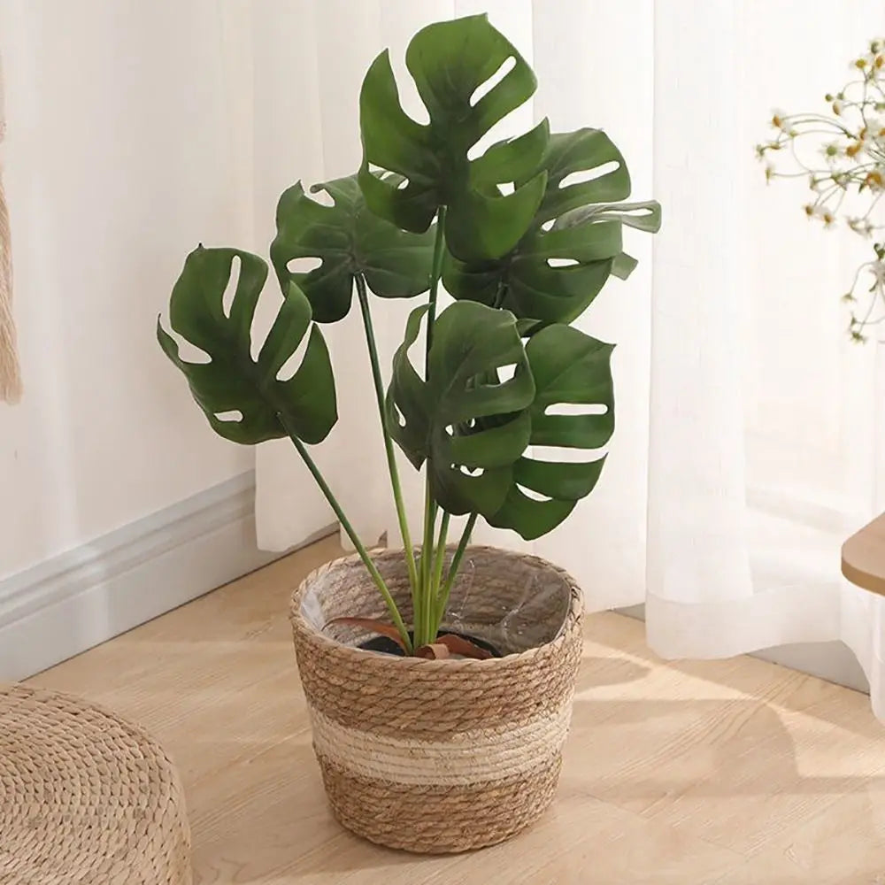 1 pz per giardino terrazze vaso di fiori cestino in rattan paglia fioriera cestino erba intrecciata vaso di fiori mobili decorazione mini/S/M/L