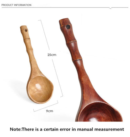 Grandi cucchiai da zuppa in legno, cucchiaio da cucina con manico in bambù, stile giapponese, cucchiaio resistente, mestolo per l'acqua del bagno, stoviglie, utensili da cucina