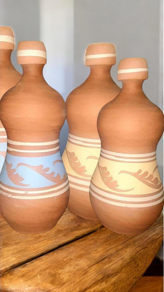 Desert Cool Duo — Natural Clay Water Bottles