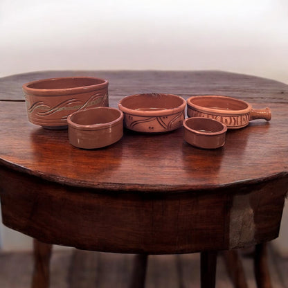 Handcrafted Clay Tagine Set – 5-Piece Traditional Cookware (with Pan)