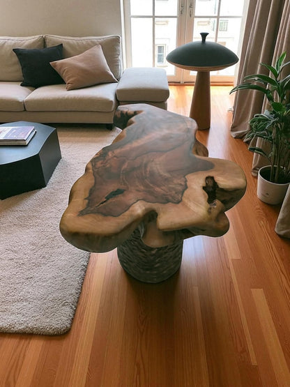 Tavolino laterale in legno di acacia – 40 cm | Fascino naturale, rifinito a mano