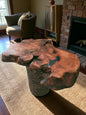 Natural Acacia Wood Coffee Table – Handcrafted Unique Piece – Perfect for Cozy Corners