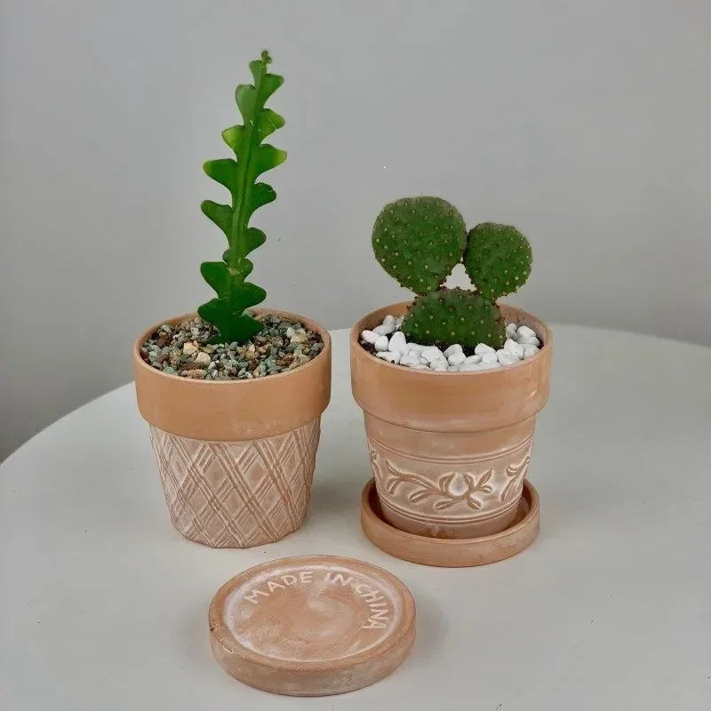 Vaso per fiori in ceramica rossa, vaso per piante in terracotta, fioriere in argilla per cactus e piante grasse, vasi da giardino, forniture per il giardino