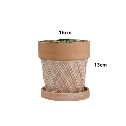 Vaso per fiori in ceramica rossa, vaso per piante in terracotta, fioriere in argilla per cactus e piante grasse, vasi da giardino, forniture per il giardino