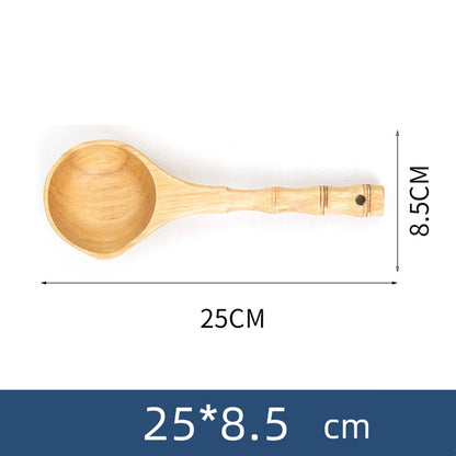 Grandi cucchiai da zuppa in legno, cucchiaio da cucina con manico in bambù, stile giapponese, cucchiaio resistente, mestolo per l'acqua del bagno, stoviglie, utensili da cucina