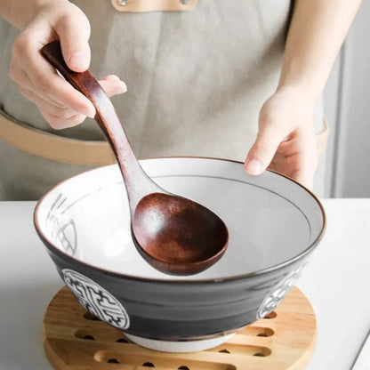 Wooden Serving Spoon Ladle Large Natural Wood Soup Ladle Cooking Utensil Handmade Tableware for Kitchen Restaurant Porridge