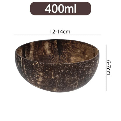 Ciotole in cocco naturale per servire piatti, utensili in legno riutilizzabili, cucchiaio in legno, ciotole in guscio di cocco naturale, set da cucina