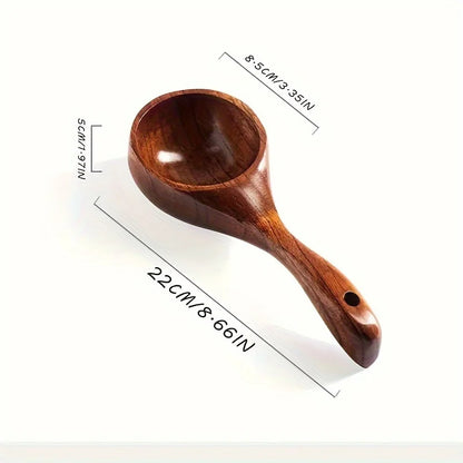 Wooden Soup Spoon Kitchen Bar Supplies Wooden for Honey Drinking Coffee Reusable Brown Handle For Eating Mixing Stirring Cooking