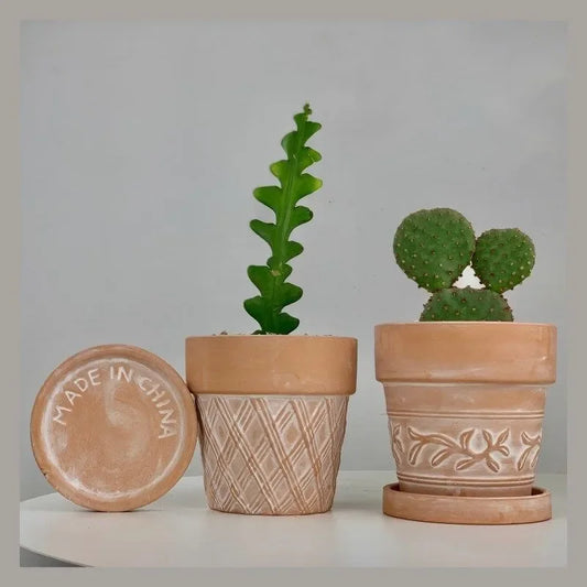 Red Pottery Flower Pot Terracotta Plant Pot Pottery Clay Planters for Cacti and Succulent Plants Garden Pots Garden Supplies