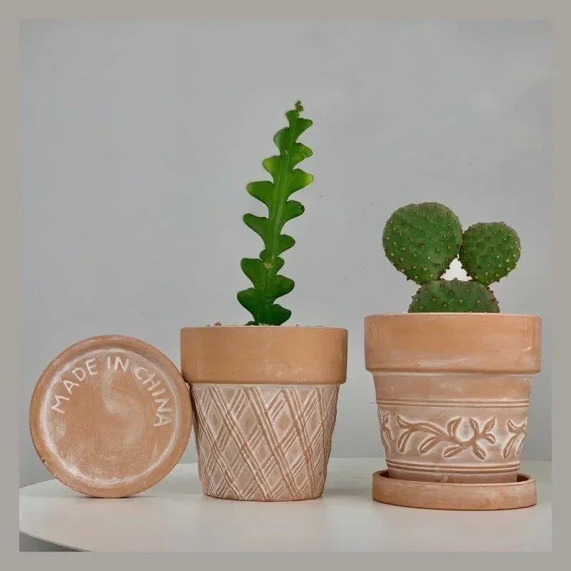 Vaso per fiori in ceramica rossa, vaso per piante in terracotta, fioriere in argilla per cactus e piante grasse, vasi da giardino, forniture per il giardino