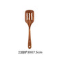 Cucchiaio da cucina in teak naturale, paletta da cucina, spatola in legno, set di utensili antiaderenti per cucinare con ganci per appendere, set di utensili da cucina