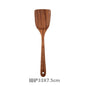 Cucchiaio da cucina in teak naturale, paletta da cucina, spatola in legno, set di utensili antiaderenti per cucinare con ganci per appendere, set di utensili da cucina